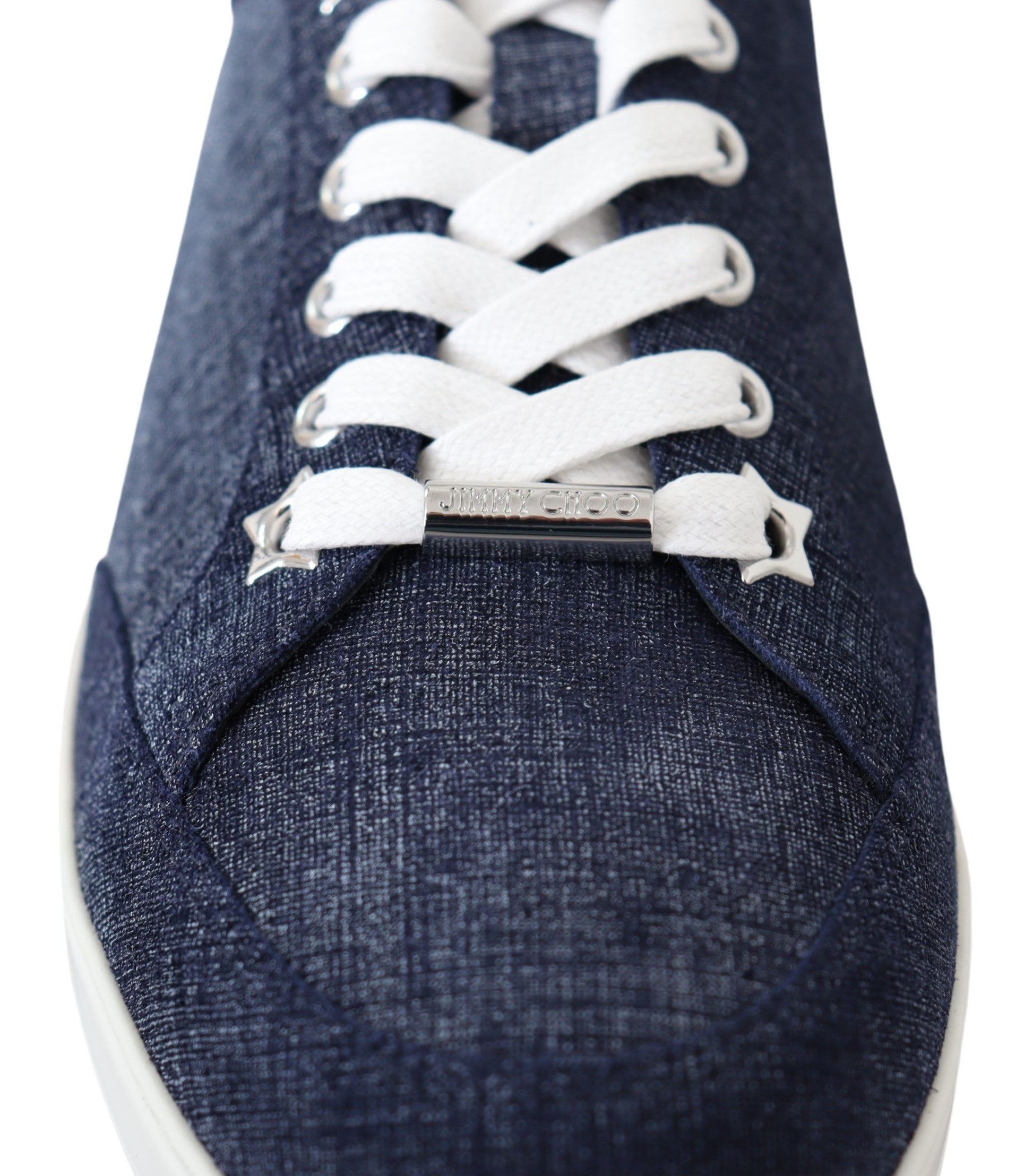 Chique instapper blauwe denim suède sneakers