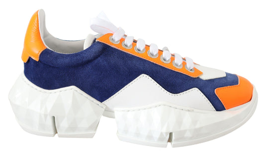 Elektrische elegantie lederen mix sneakers