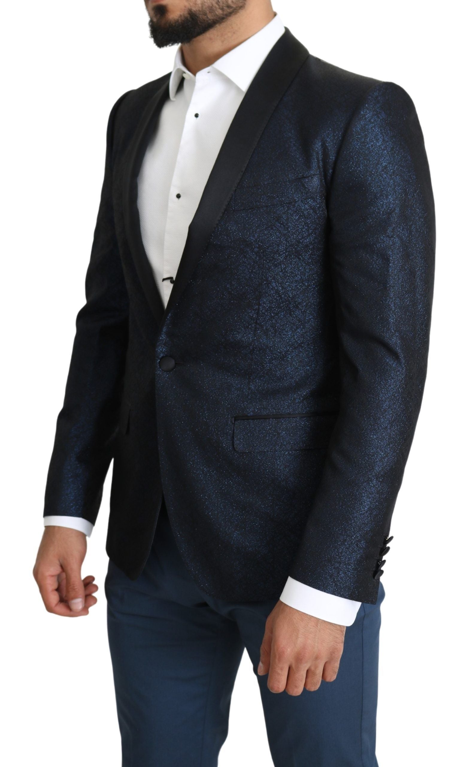 Elegante blazer de corte slim en azul Martini