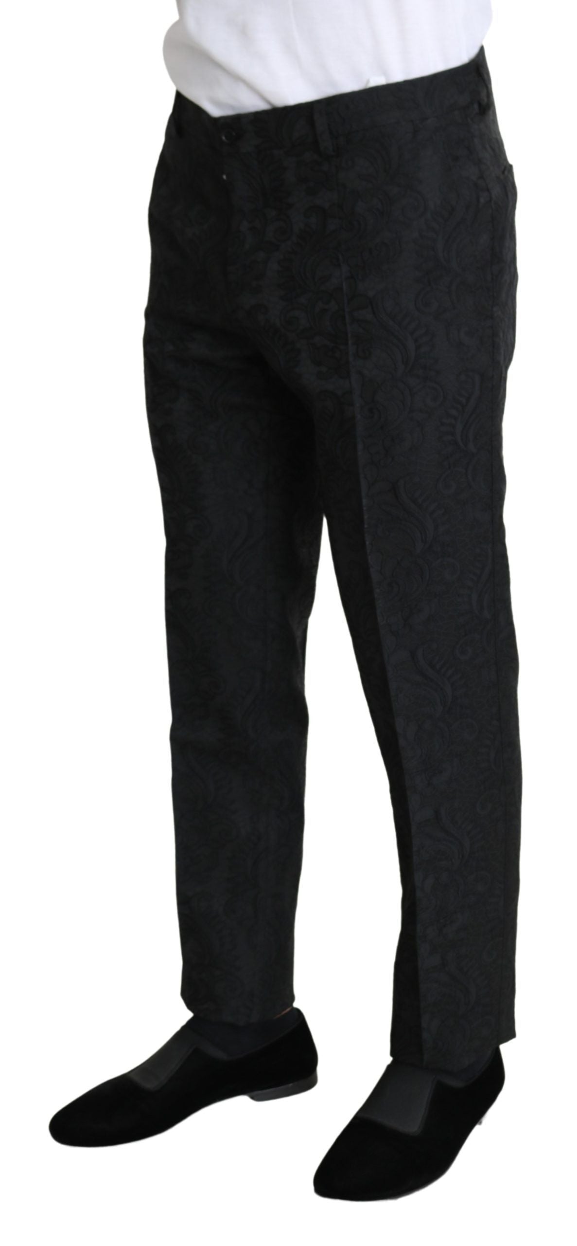 Elegant Floral Brocade Dress Trousers