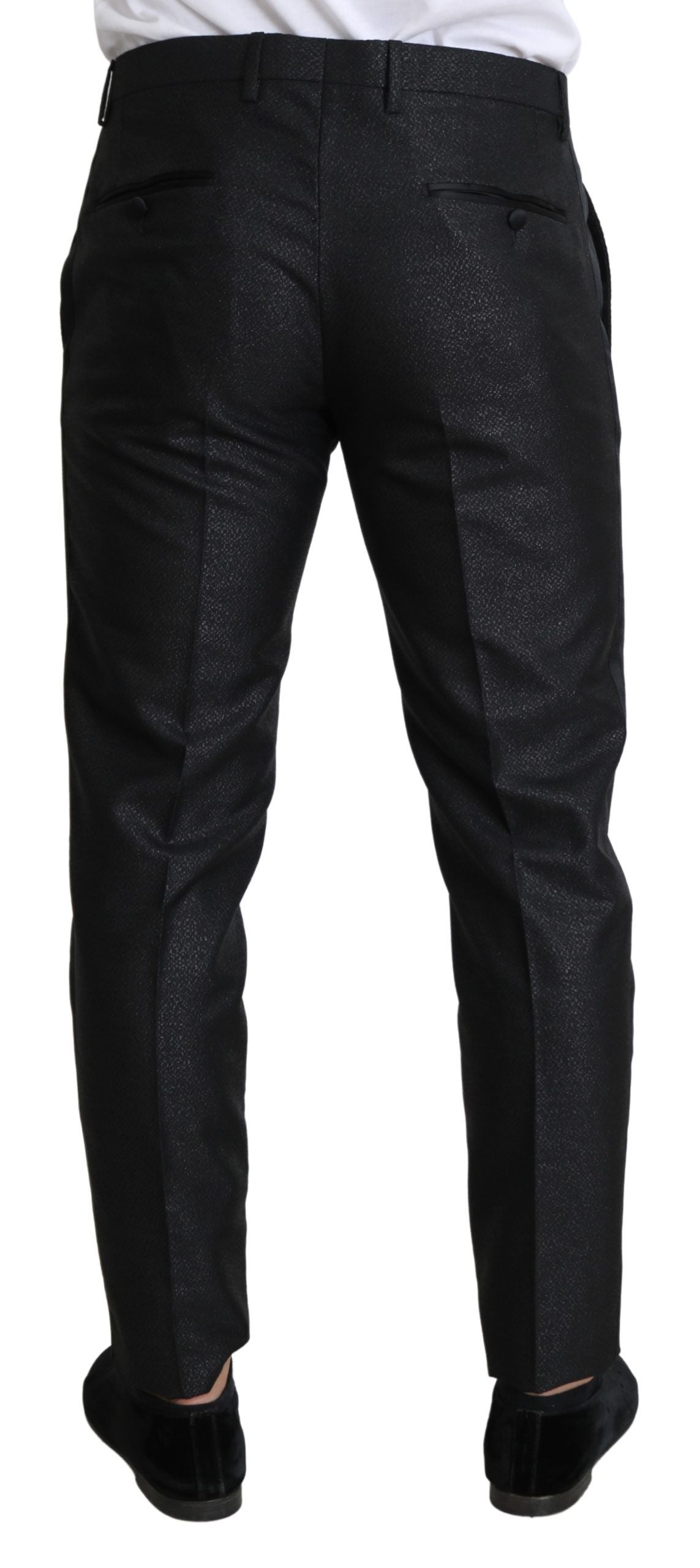 Pantalón de vestir negro metalizado elegante