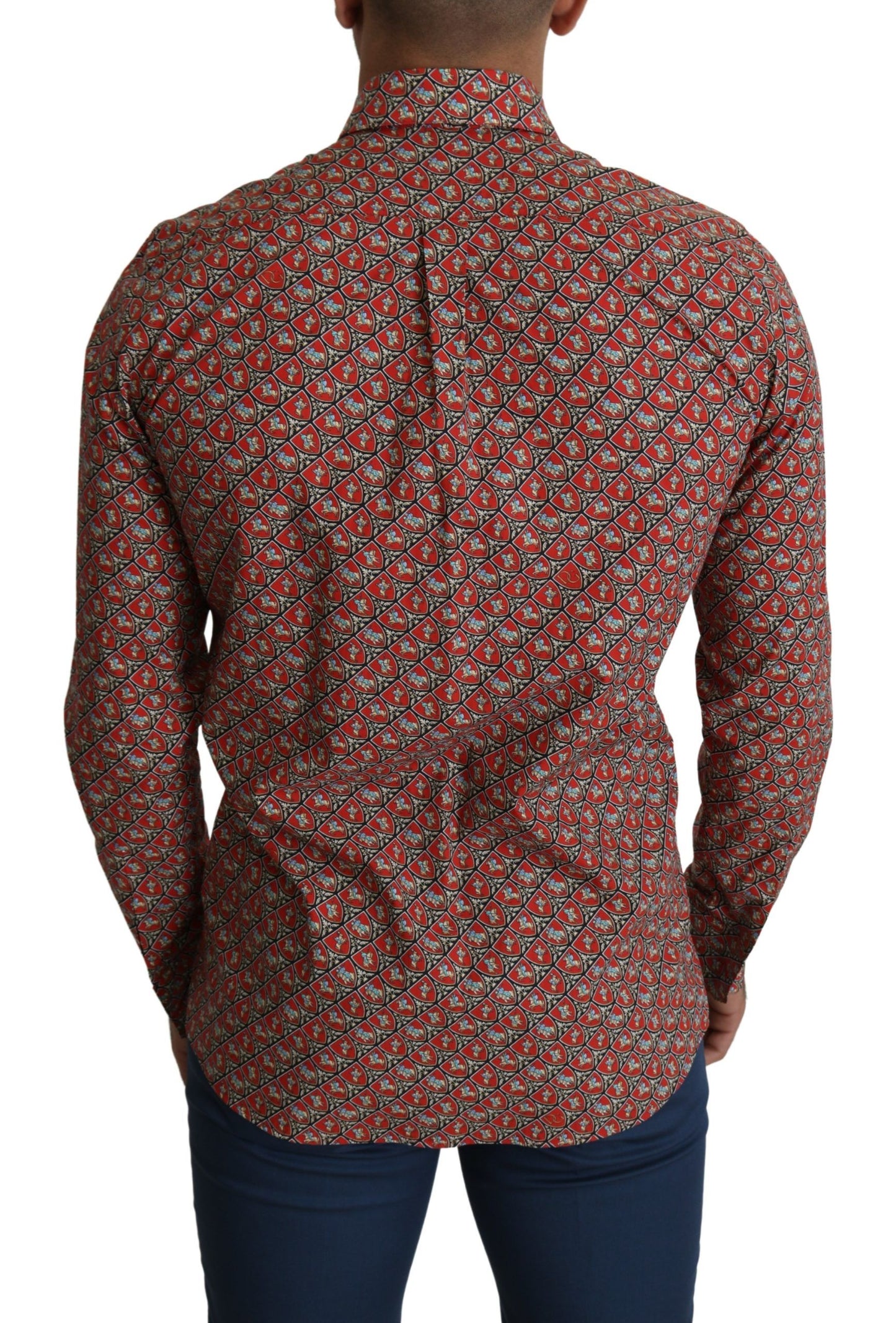 Elegant Red Martini Fit Cotton Shirt