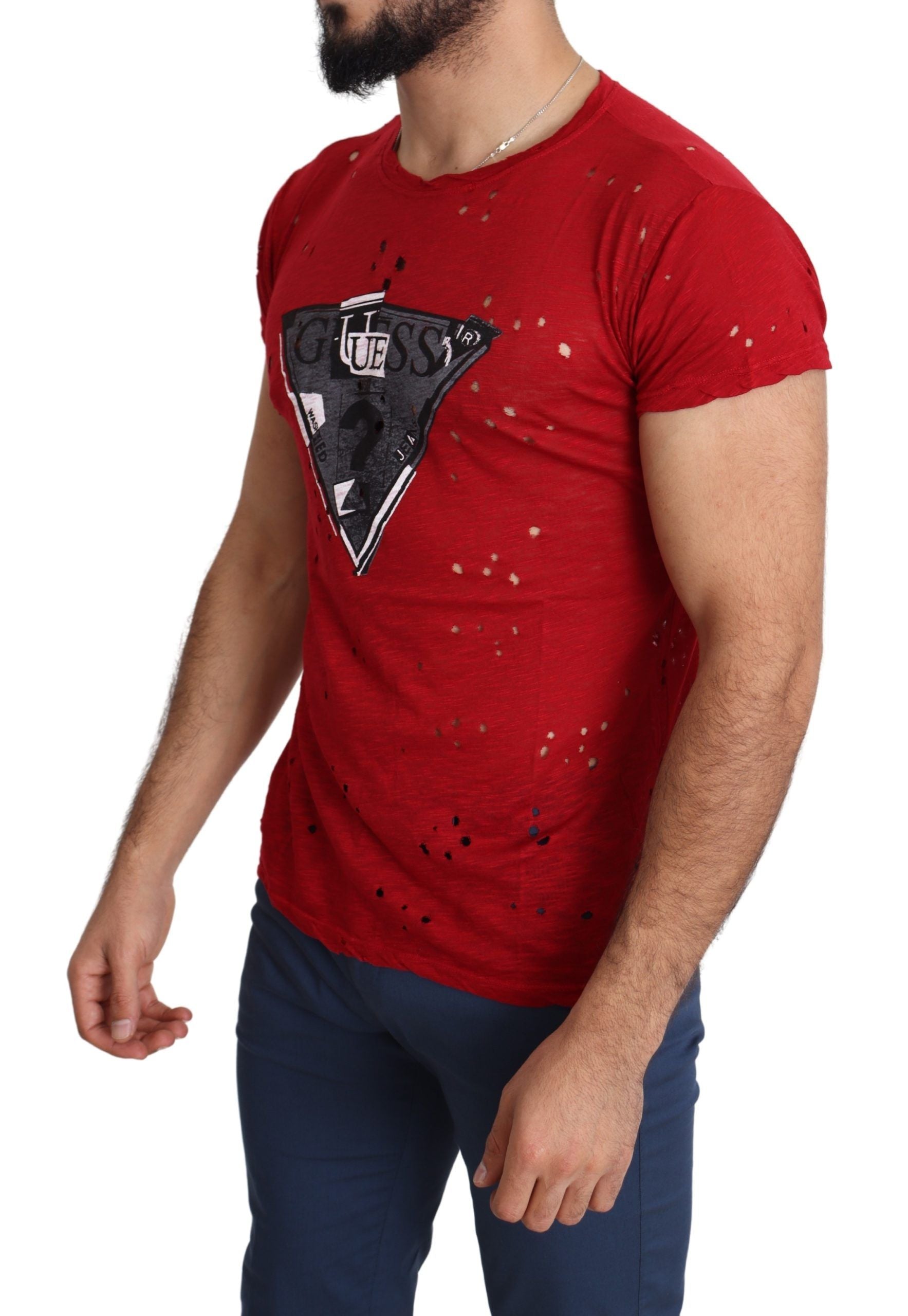 Stralend rood katoenen T-shirt, perfect voor alledaagse stijl