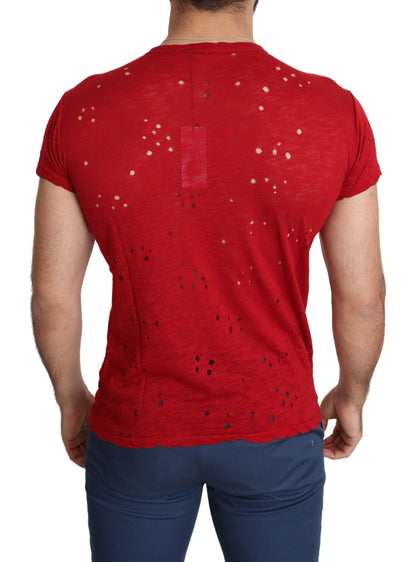 Stralend rood katoenen T-shirt, perfect voor alledaagse stijl