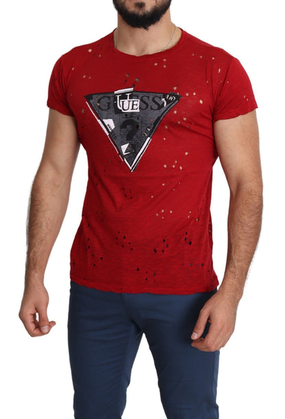 Stralend rood katoenen T-shirt, perfect voor alledaagse stijl