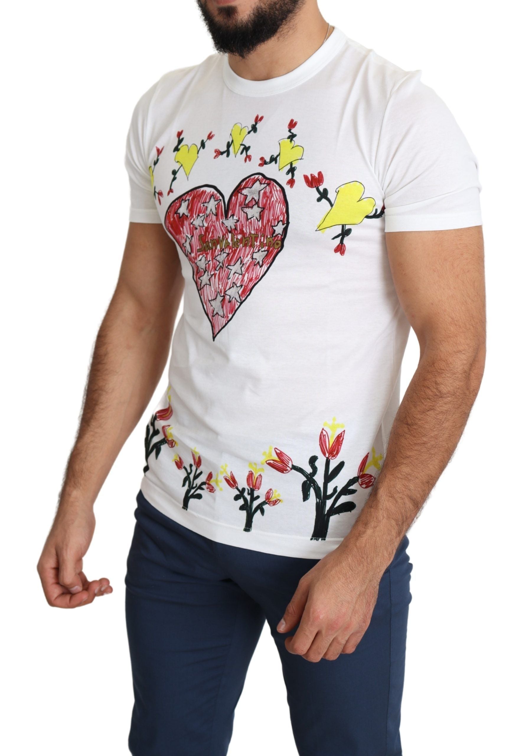 Chique T-shirt met ronde hals en Sint-Valentijn-print