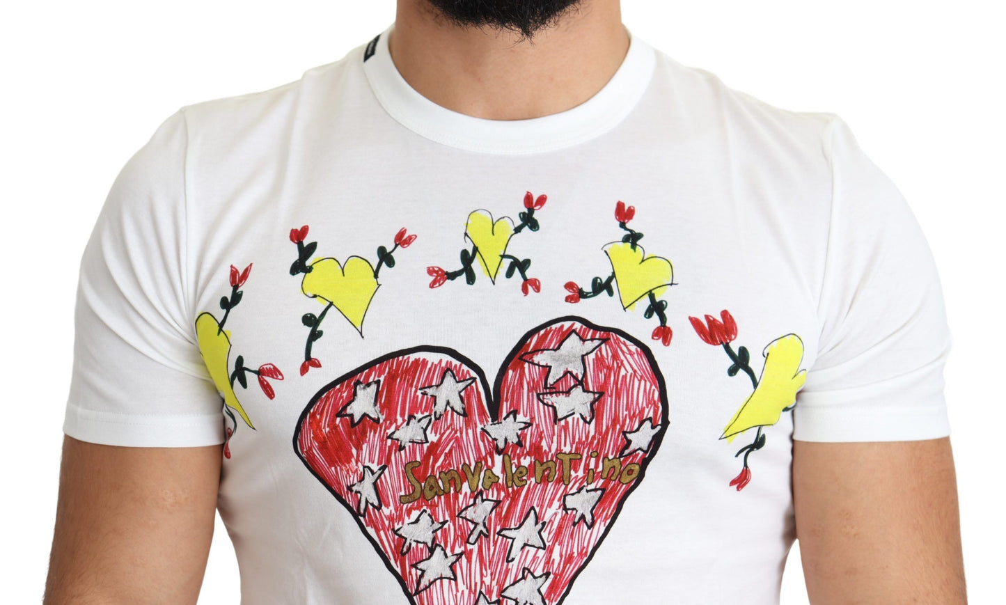 Camiseta elegante con cuello redondo y estampado de San Valentín