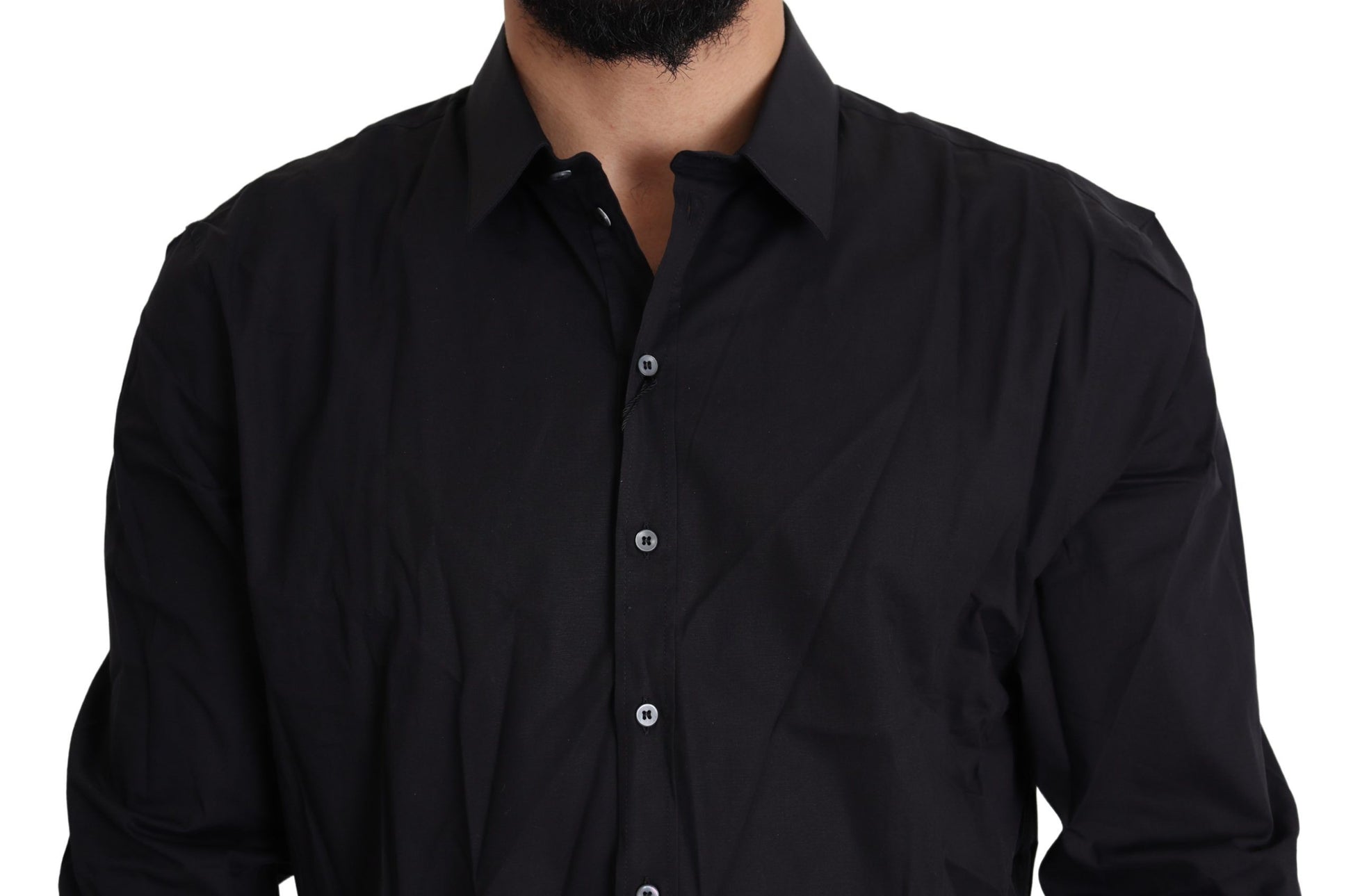 Camisa de vestir negra elegante y ajustada