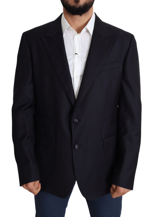 Elegante blazer de hombre de lana virgen negra