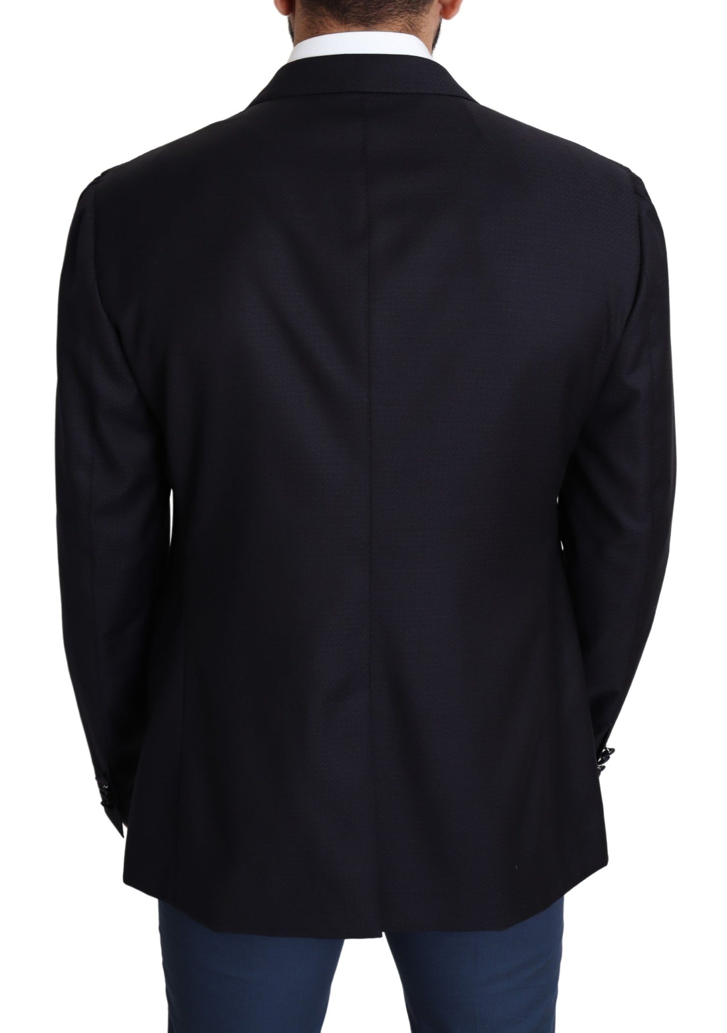 Elegante blazer de hombre de lana virgen negra