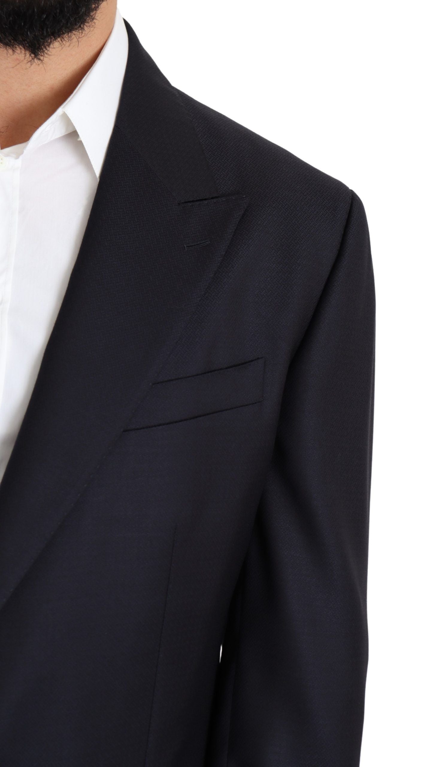 Elegant Black Virgin Wool Men's Blazer