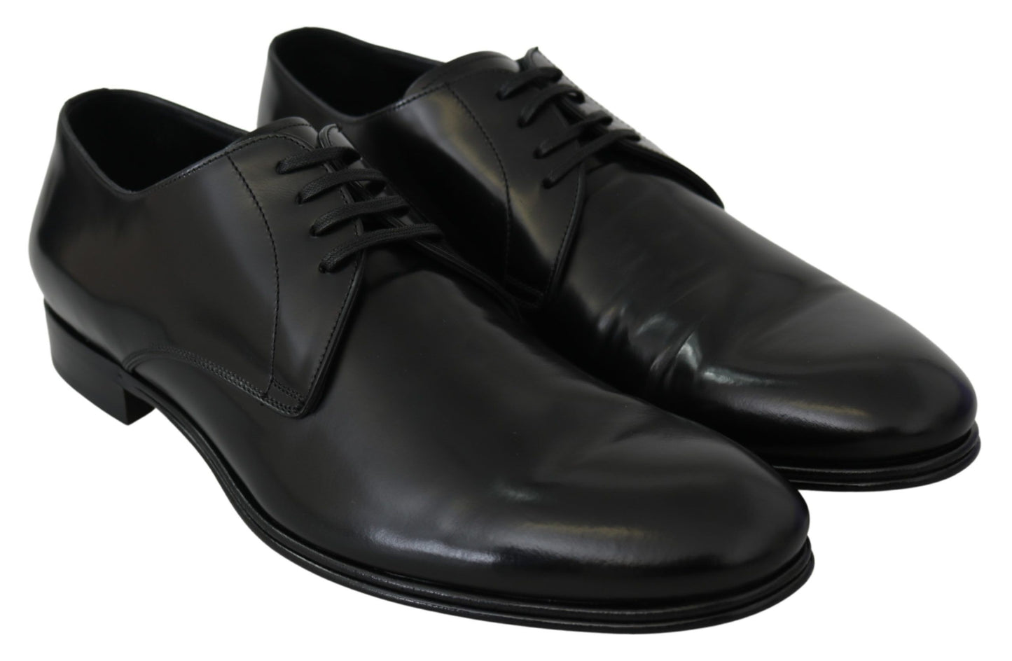 Elegante zwart lederen derbyschoenen