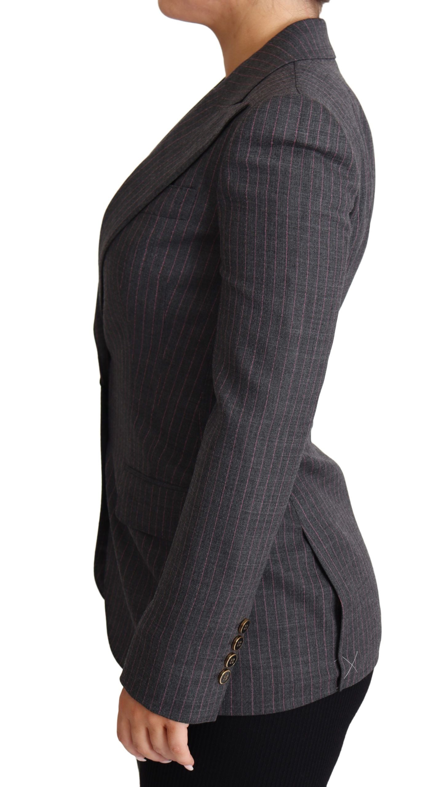 Elegante grijze stretchwollen blazer