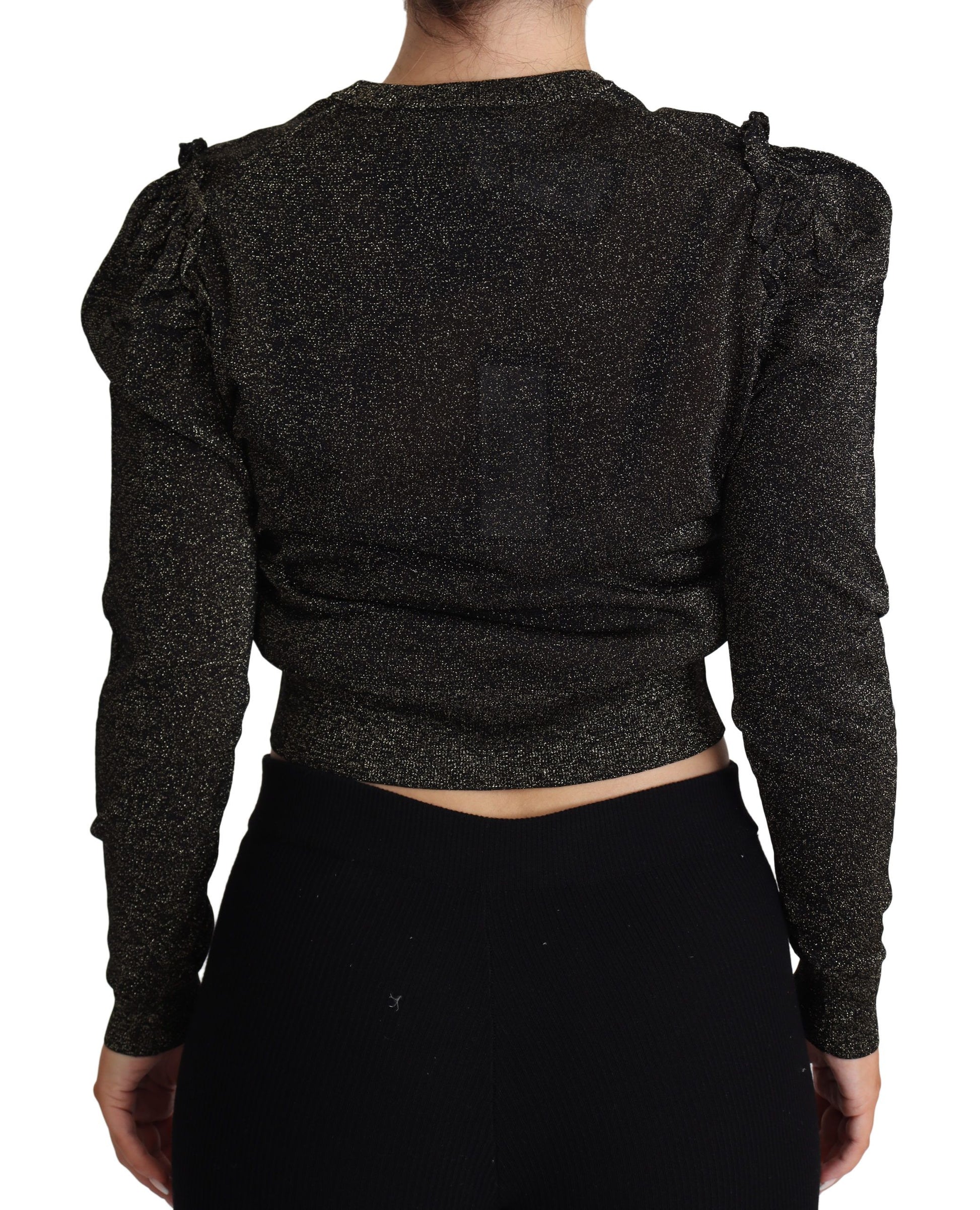 Elegant Cropped Sweater with Logo Detail