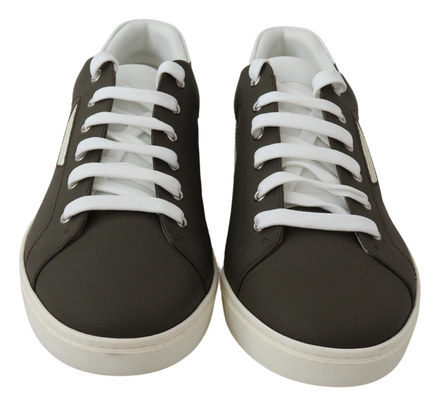 Strakke witte leren lage sneakers