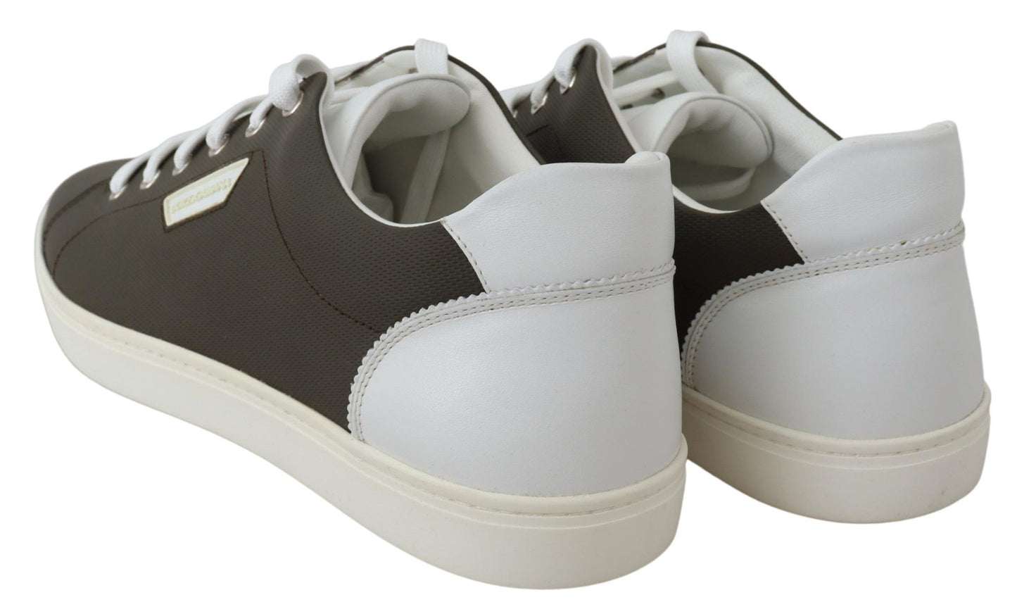 Strakke witte leren lage sneakers