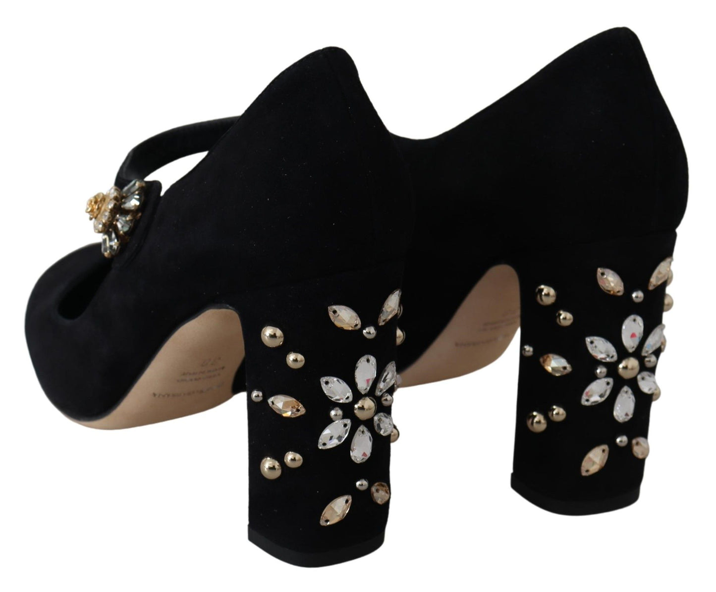 Elegant Black Suede Mary Janes Pumps