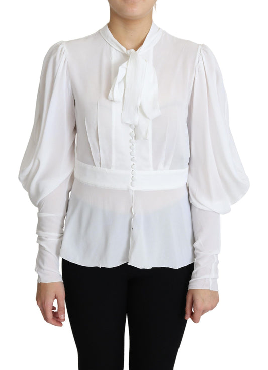 Blusa elegante de viscosa blanca como la nieve