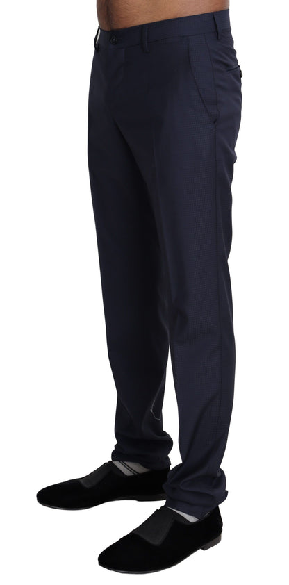 Elegante slim-fit pantalon van wolmix