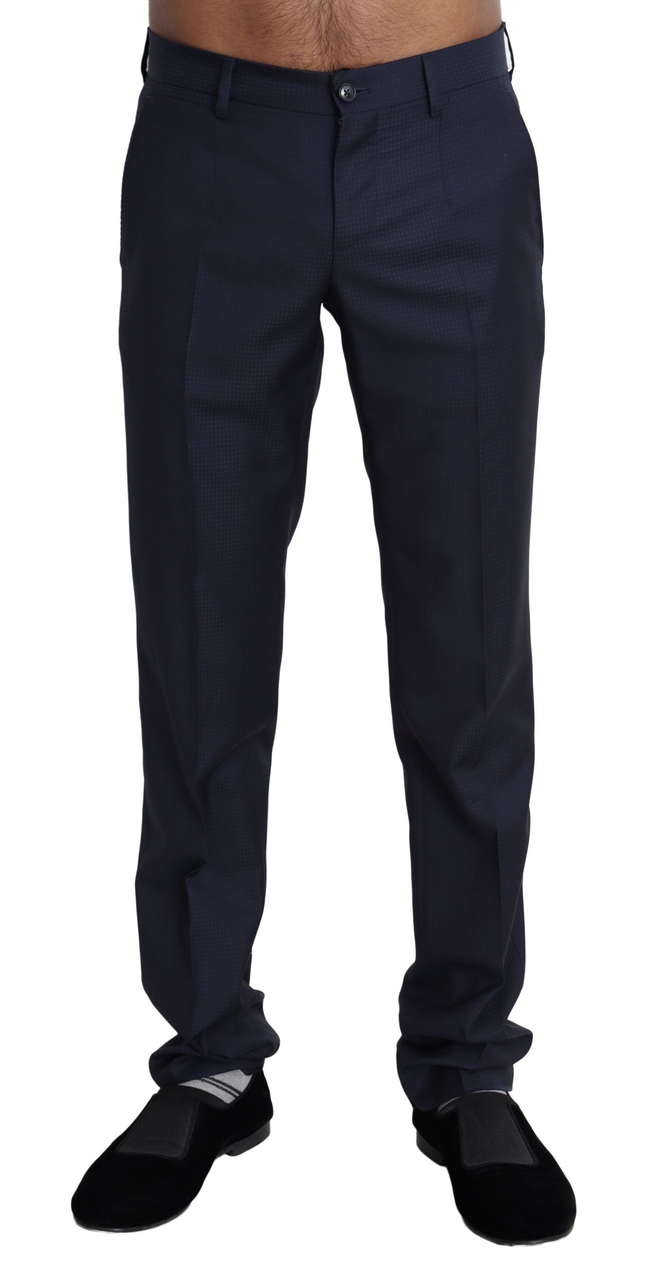 Elegante slim-fit pantalon van wolmix