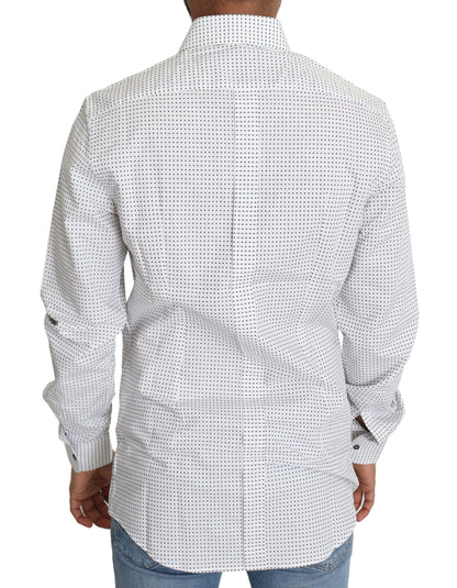 Camisa de vestir elegante de corte slim con lunares