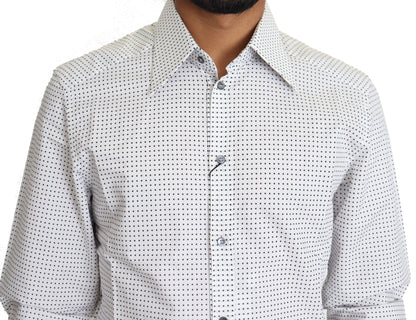 Camisa de vestir elegante de corte slim con lunares