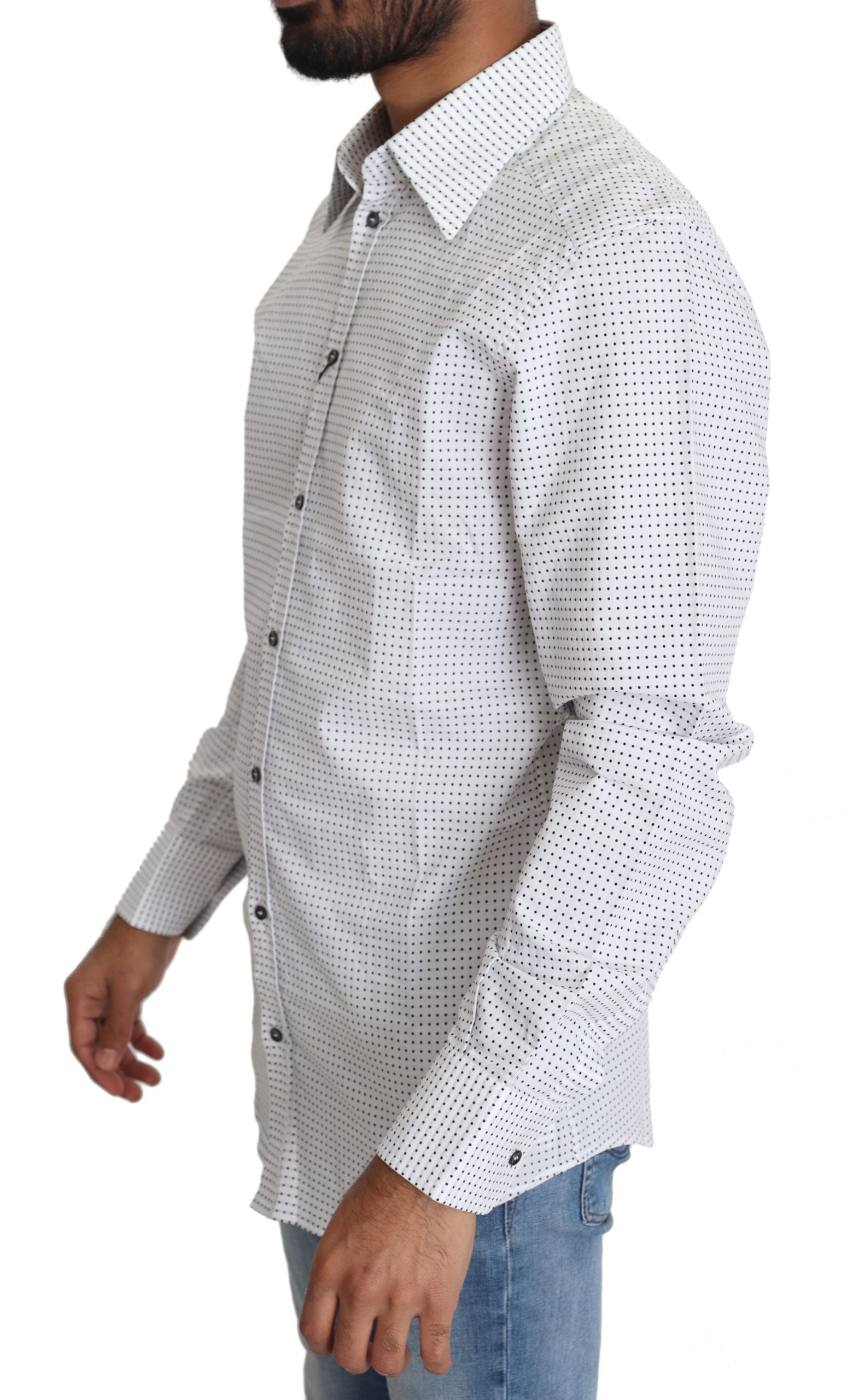 Camisa de vestir elegante de corte slim con lunares