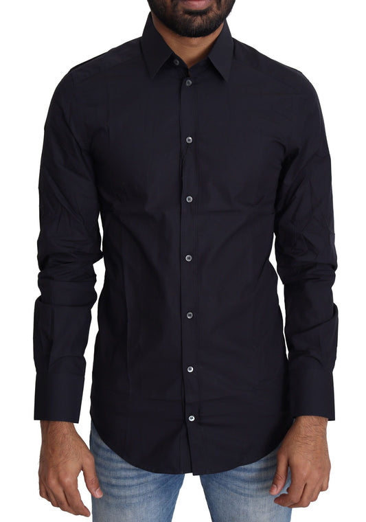 Camisa de vestir azul marino de corte slim Gold Series