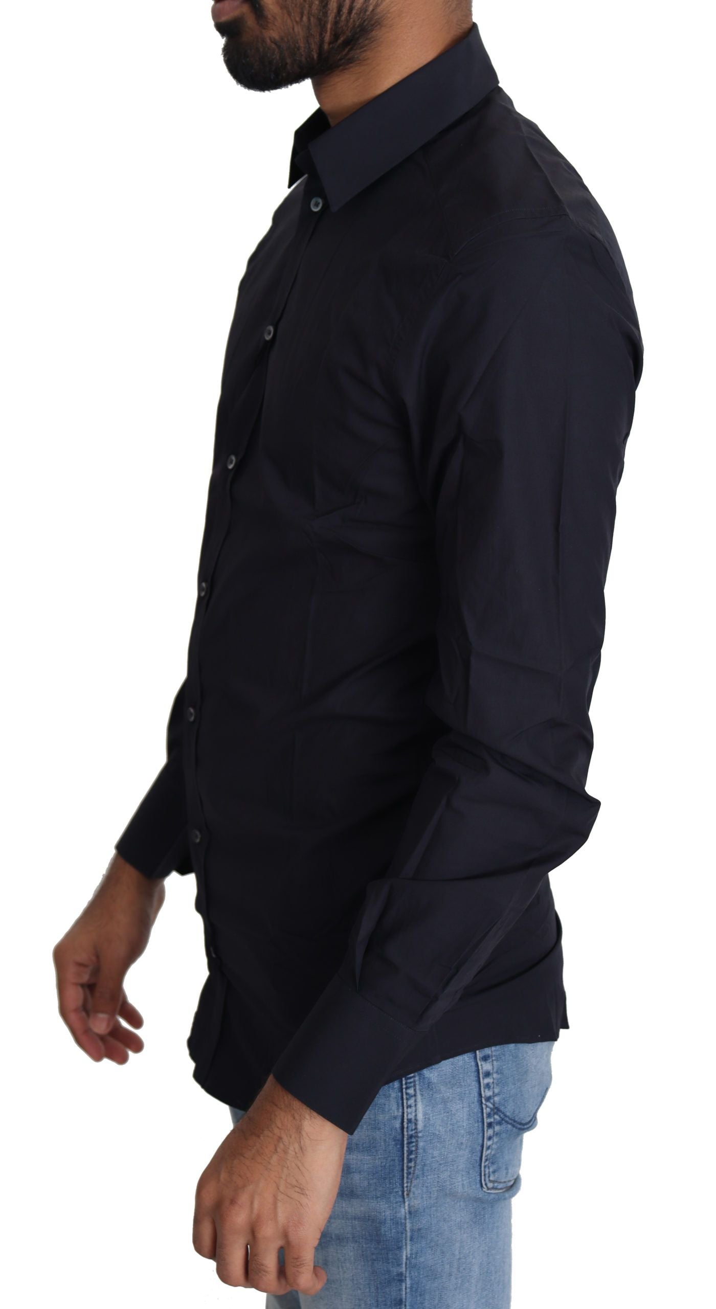 Camisa de vestir azul marino de corte slim Gold Series