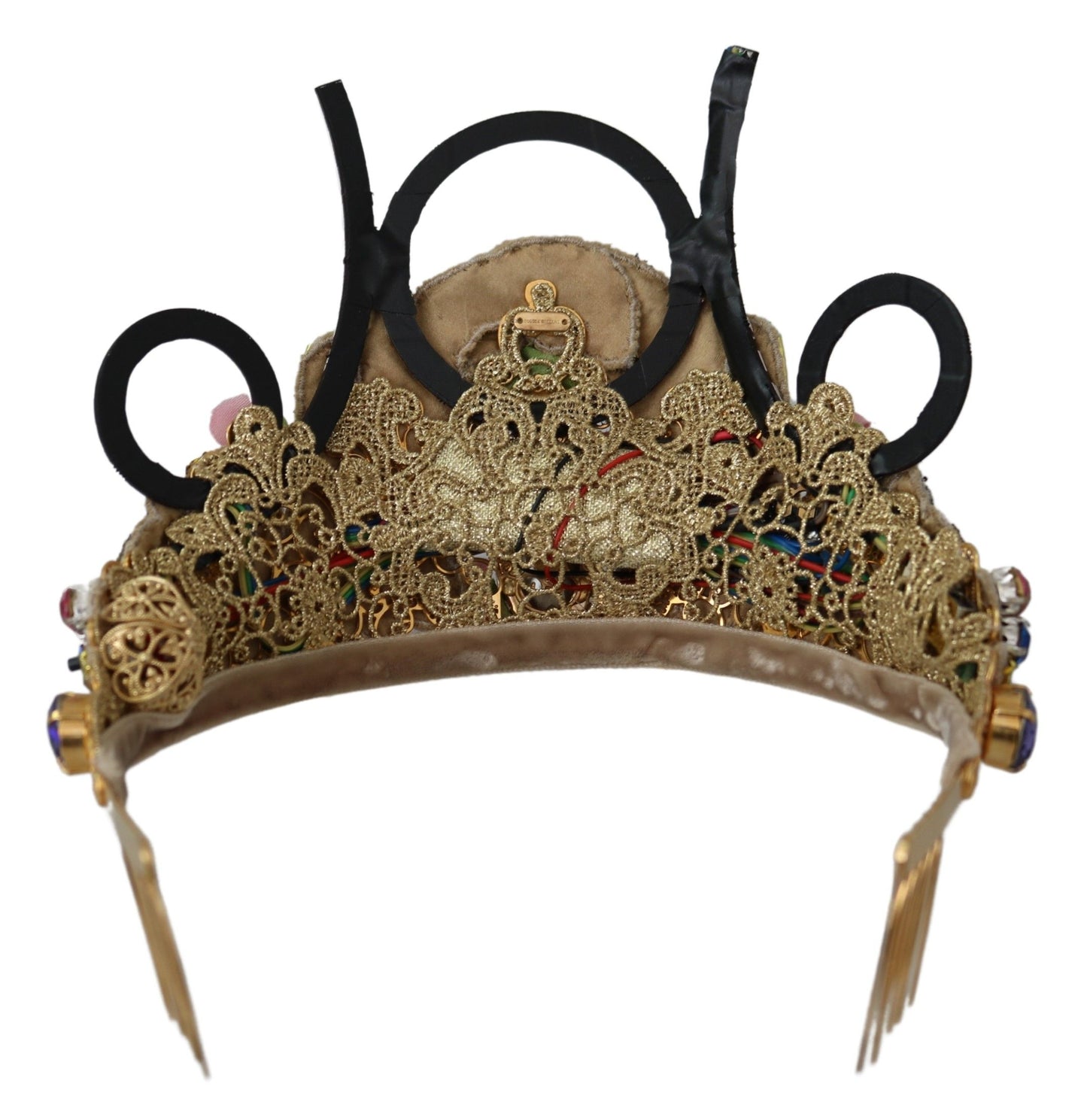 Prachtige kristallen diadeem tiara - goud veelkleurig