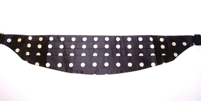 Elegante zijden zwarte polkadot buikband