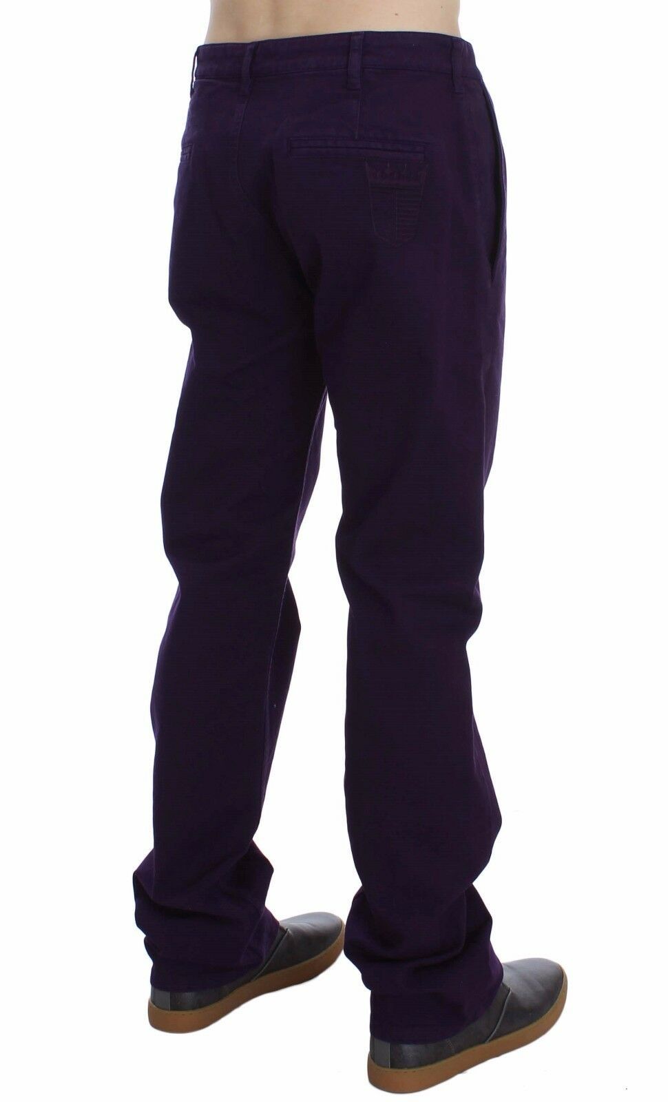 Purple Cotton Stretch Slim Chinos