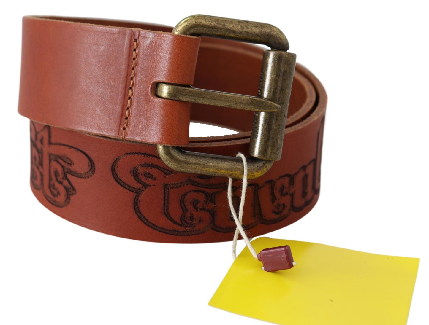 Chique bruine leren riem met logo