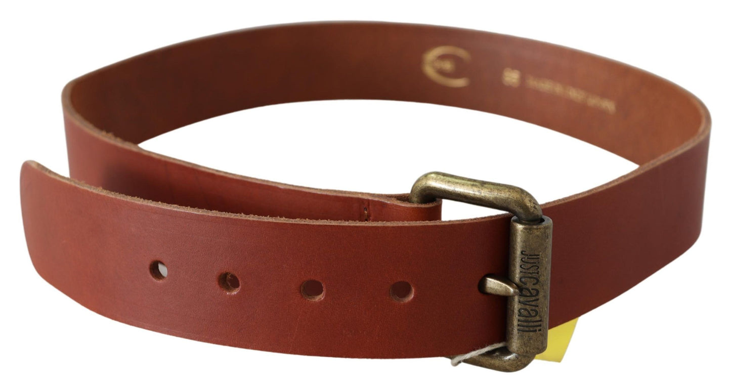 Chique bruine leren riem met logo