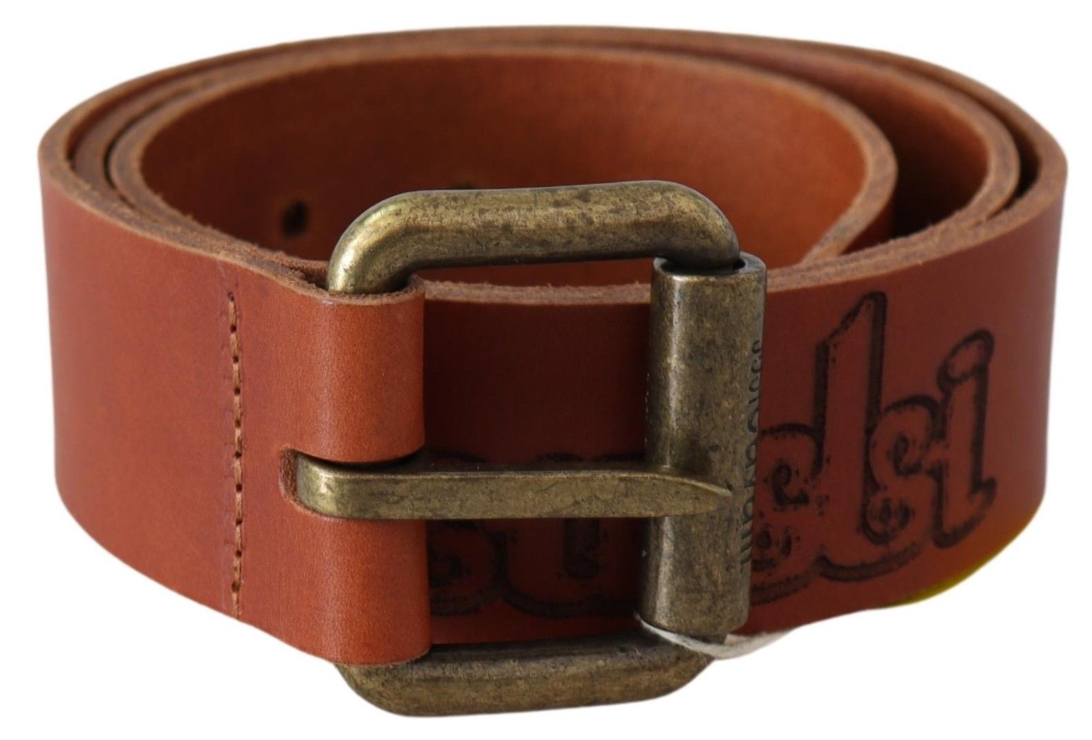 Chique bruine leren riem met logo