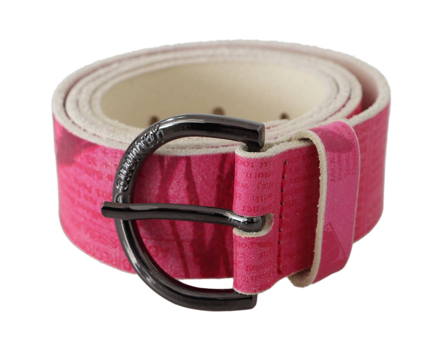 Elegant Pink Leather Fashion Belt