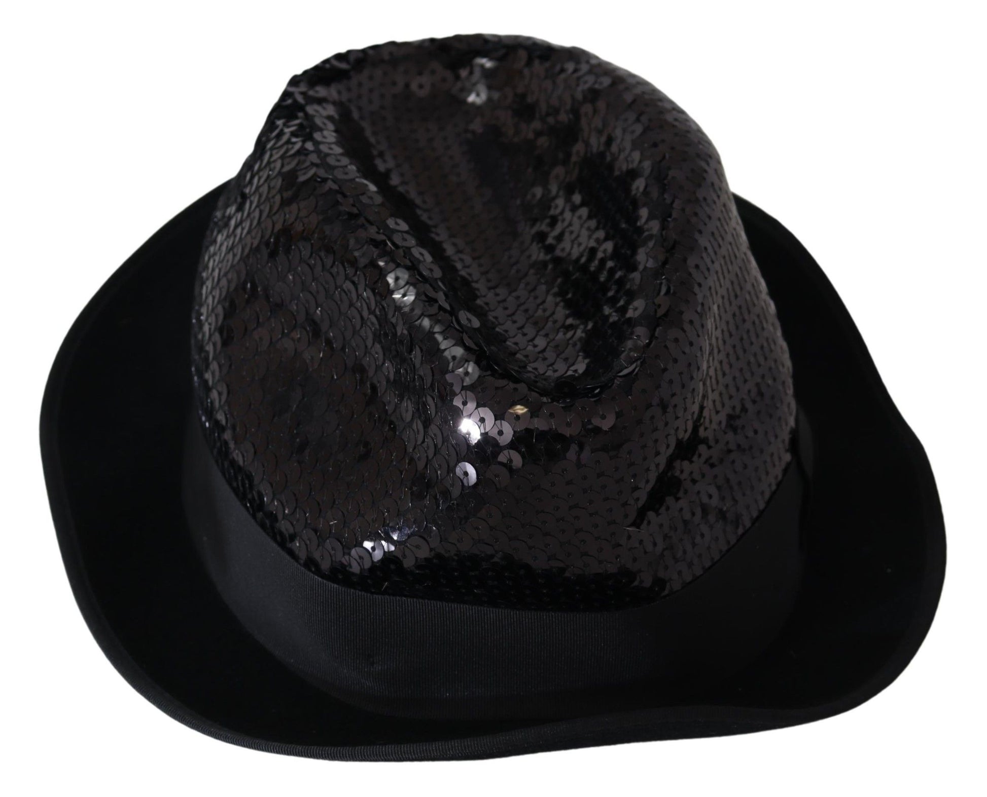 Elegante sombrero Fedora de lentejuelas negras