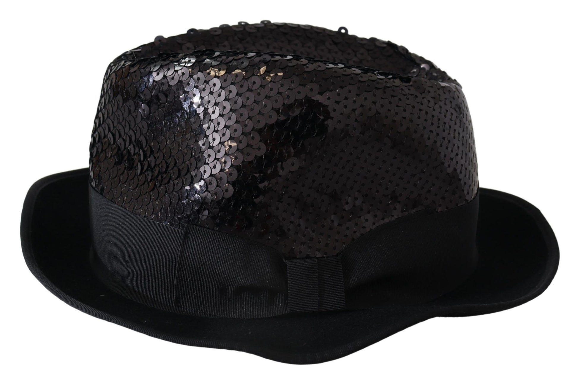 Elegante sombrero Fedora de lentejuelas negras