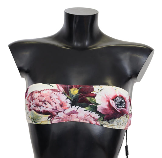 Bikinitopje met veelkleurige bloemen - Elegante zomerkleding