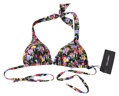 Top de bikini con estampado floral elegante