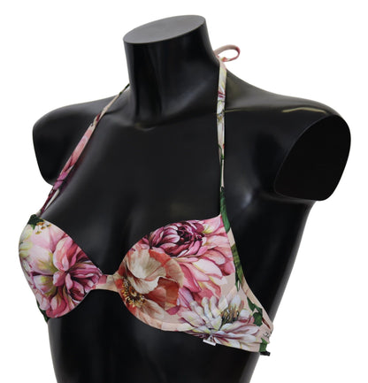 Top de bikini elástico floral Elegance