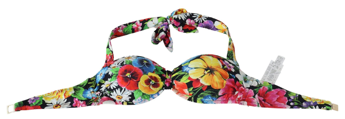 Hoogwaardige bikinitop met bloemen-elegantie