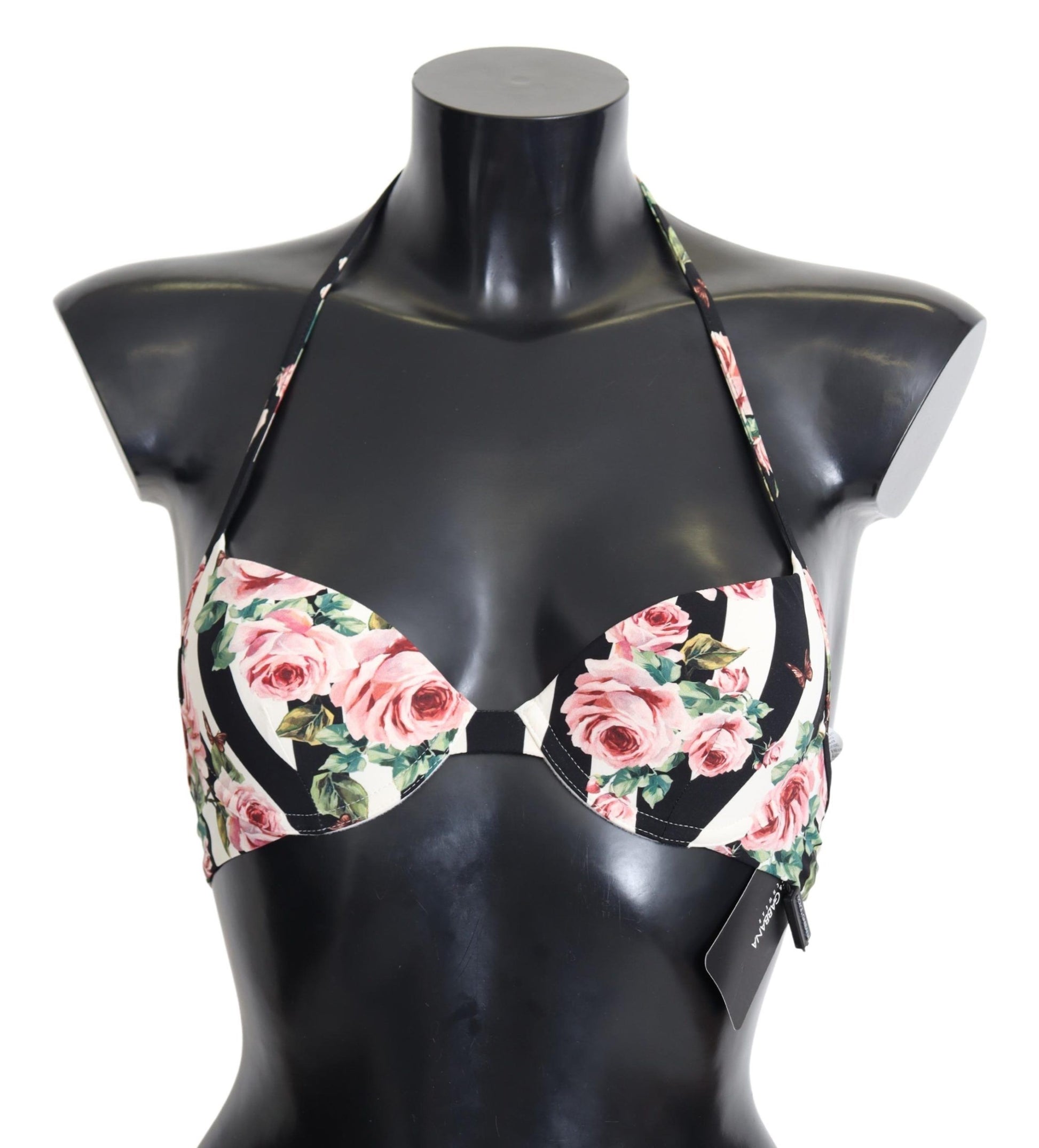 Top de bikini con estampado de rosas elegante