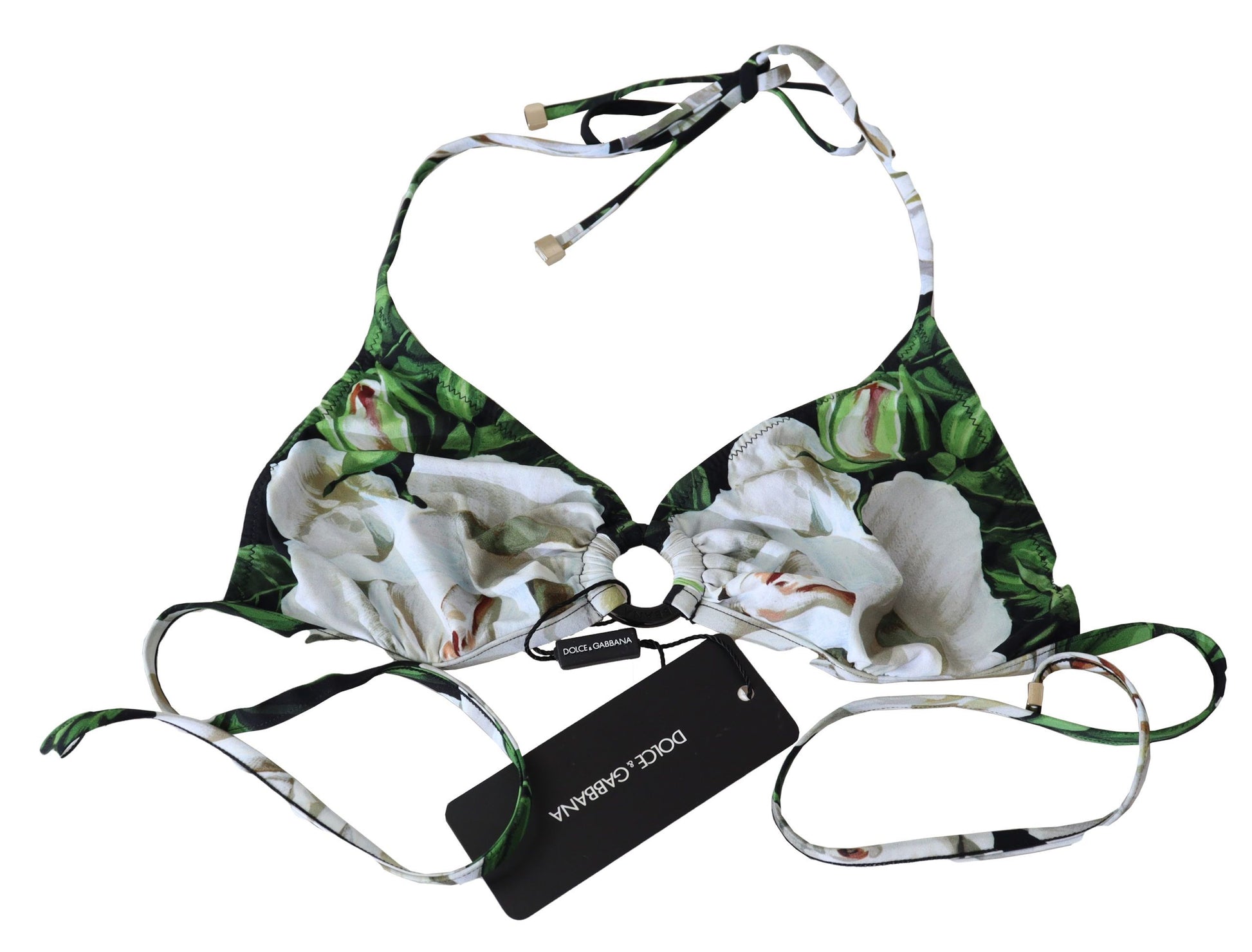 Bikinitop met bloemenprint en logosluiting