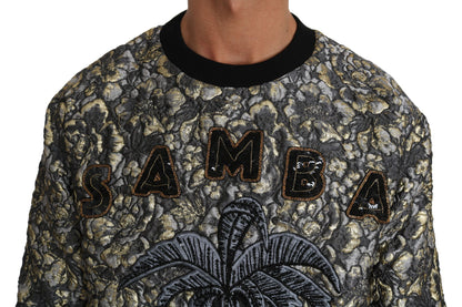 Suéter con cuello redondo y palma en jacquard Samba