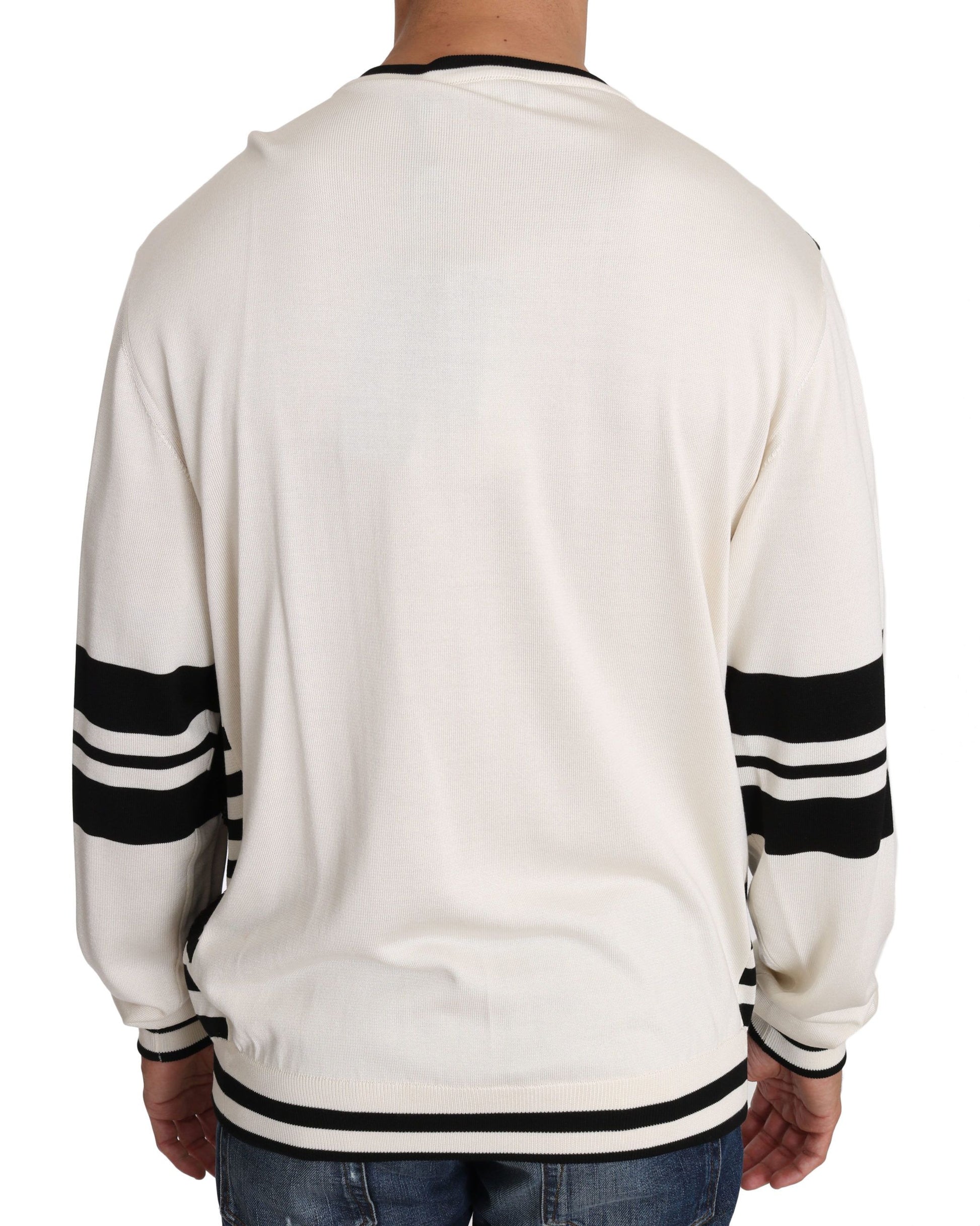 Witte Jazz Lovertjes Gitaar Pullover Top Sweater