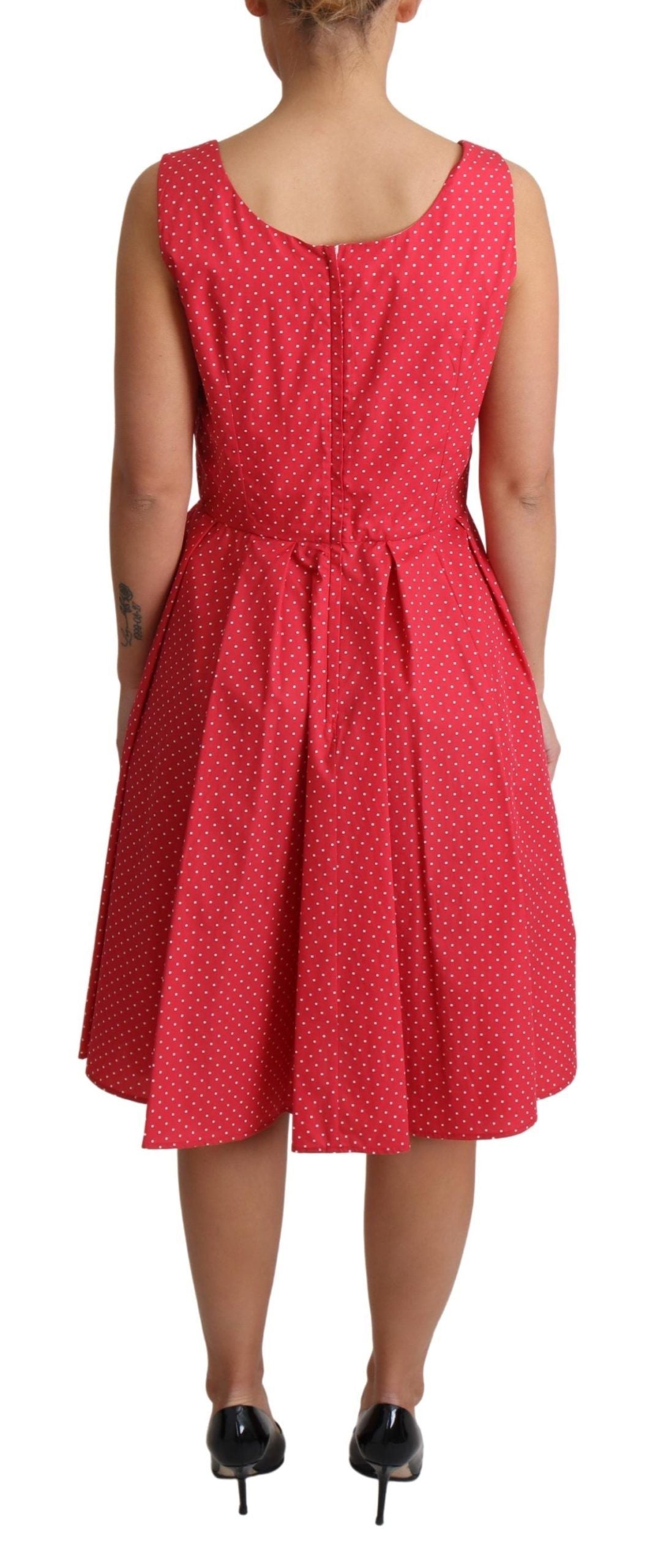 Polka-Dot Sleeveless A-Line Dress