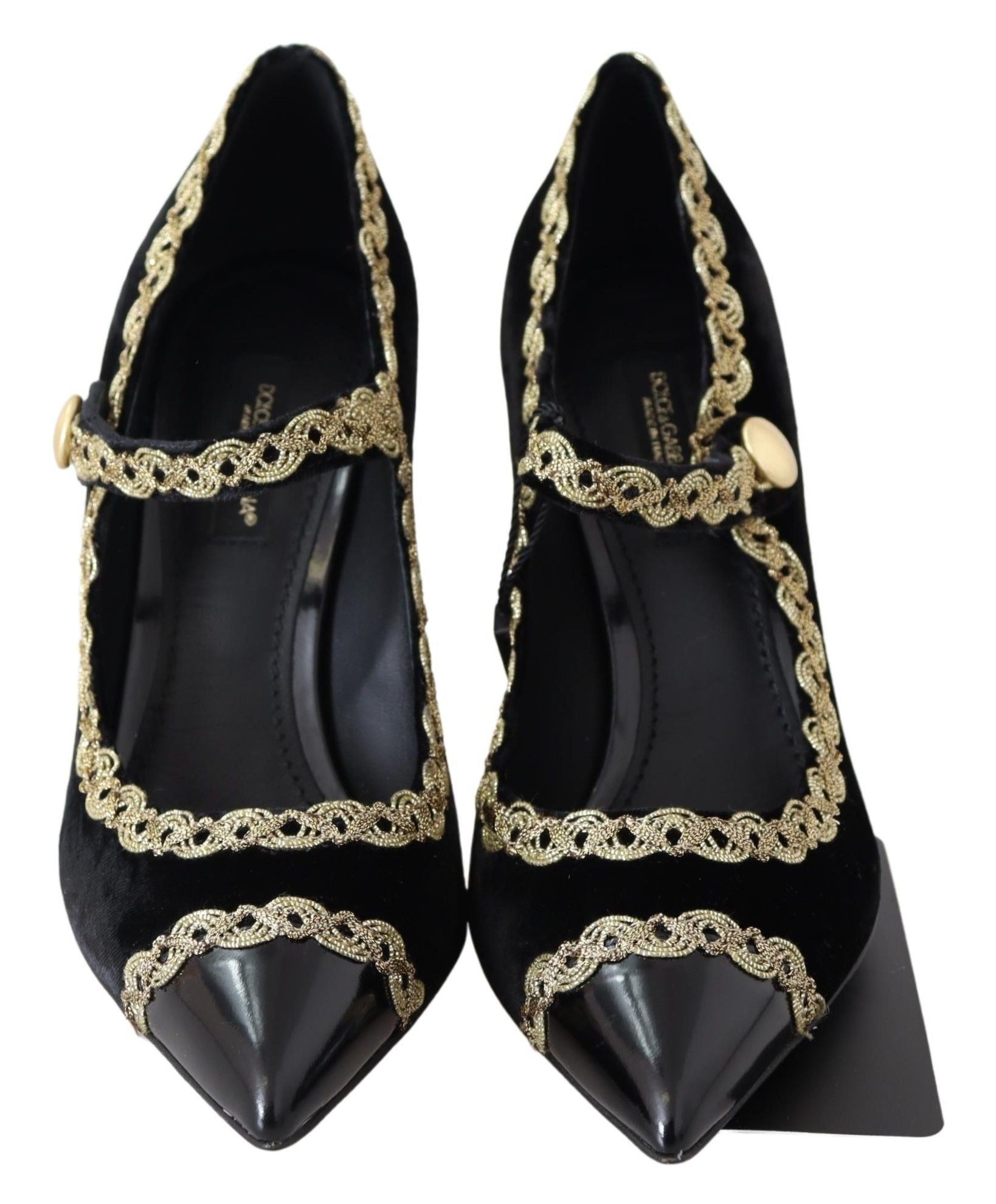 Elegant Velvet Patent Embroidered Pumps