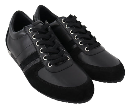 Elegantes zapatillas deportivas de cuero negro