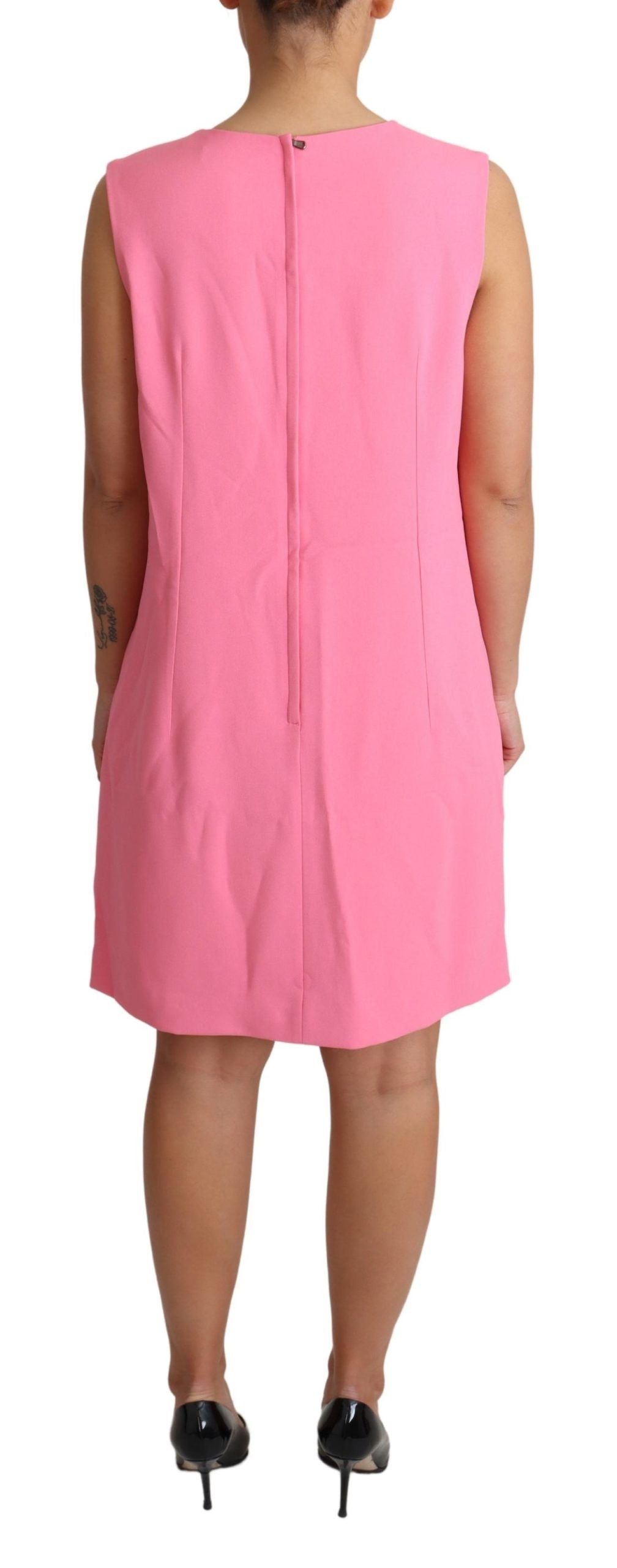 Elegante roze shift knielengte jurk